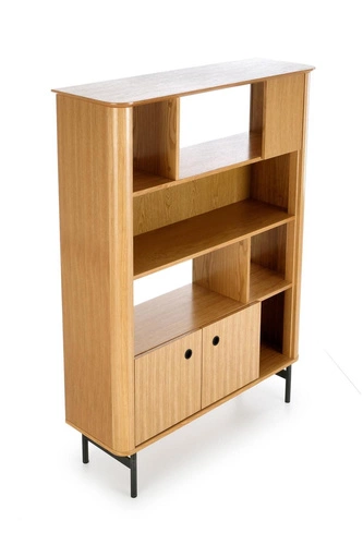 Knihovna do obýváku Zefir loft dub černý široká moderní Intesi 117 cm