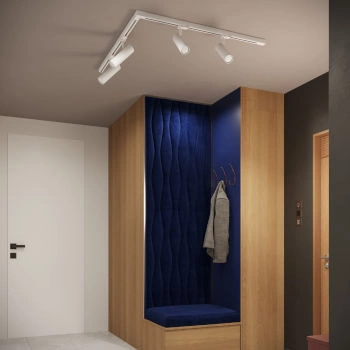 Stropní svítidlo, 4 spoty, 3fázový kolejnicový systém, DIREZIONE bílá