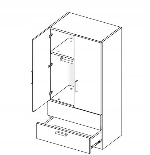 Šatní skříň Holly 100 cm, bílý lesk