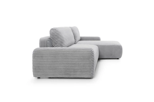 Rohová manšestrová rozkládací pohovka do obýváku pravá šedá moderní Intesi