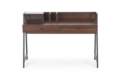 Psací stůl s nástavcem Surin II ořech moderní pracovní se zásuvkami industriální Intesi