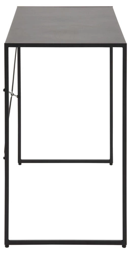 Moderní černý kovový psací stůl Newcastle s šuplíkem, kompaktní do pracovny a kanceláře 110 cm