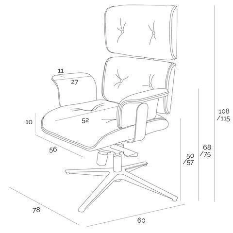 Ergonomická kancelářská židle VIP Exclusive Home černá kožená s podnožkou otočná D2.DESIGN