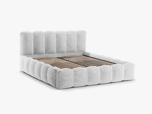 Čalouněná postel Lupine 200x200 šedá s úložným prostorem moderní glamour do ložnice