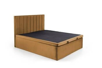Čalouněná postel Renji 160x200 hořčicová s úložným prostorem moderní do ložnice