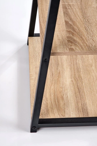 Psací stůl Womp loftový s policemi dub sonoma černý moderní 120x60 cm Intesi