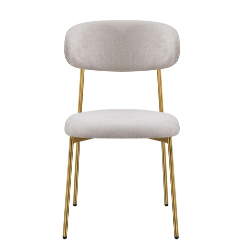Židle Nola béžová sametová na zlatých nohách do jídelny a obýváku
