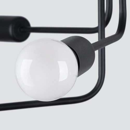 Moderní černý kovový lustr NORAH 6 do obýváku a jídelny 68 cm