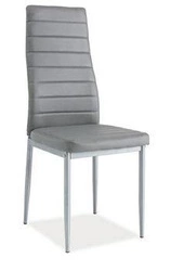 Čalouněná židle Luisa šedá ekokůže s hliníkovými nohami do jídelny a obýváku Intesi