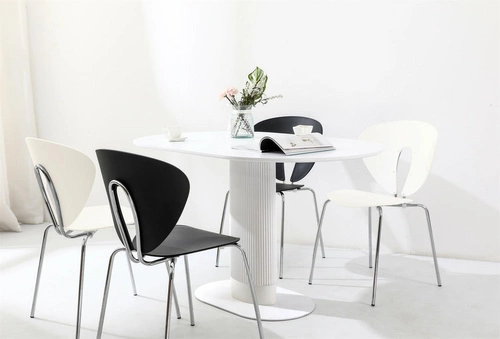 Jídelní stůl Maxim bílý oválný moderní na jedné noze 120x70 cm Intesi