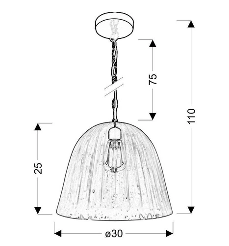 Závěsná lampa Vase 30 1x60W E27 modrá