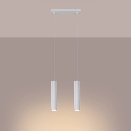 Závěsné svítidlo KARBON 2 bílé moderní nastavitelné do obýváku kuchyně nebo nad stůl