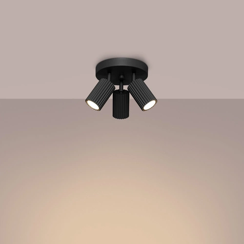 Stropní svítidlo černé Karbon 3P moderní hliníkové nastavitelné do obýváku a ložnice