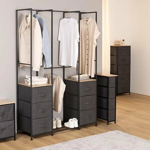 Tissa kovová šatní skříň se 6 zásuvkami do studentského pokoje