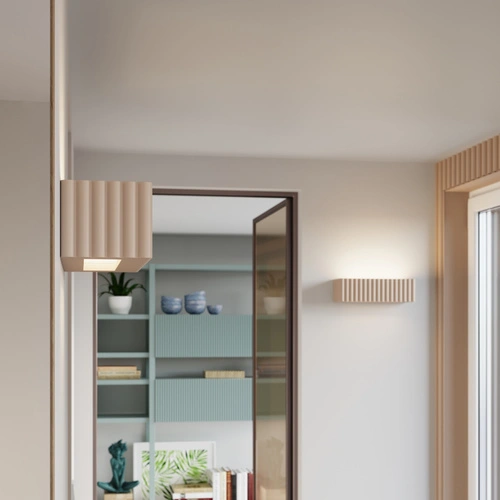 Nástěnné svítidlo RIGATA taupe moderní keramické do obývacího pokoje