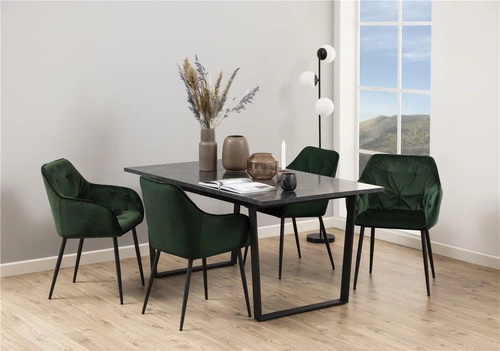 Jídelní stůl Amble 160x90 černý mramor moderní industriální pevný Actona