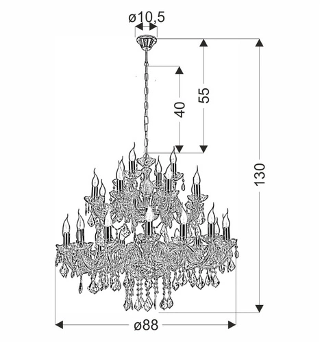 Křišťálový lustr Maria Teresa zlatý, nastavitelný do obýváku a jídelny CANDELLUX LIGHTING