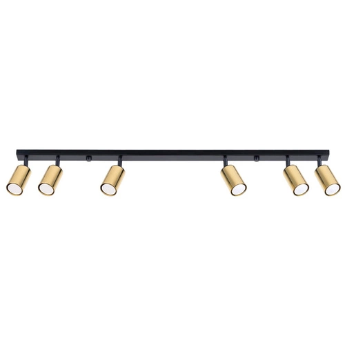 Stropní LED svítidlo WINX 6L černé zlaté moderní do obýváku a jídelny SOLLUX