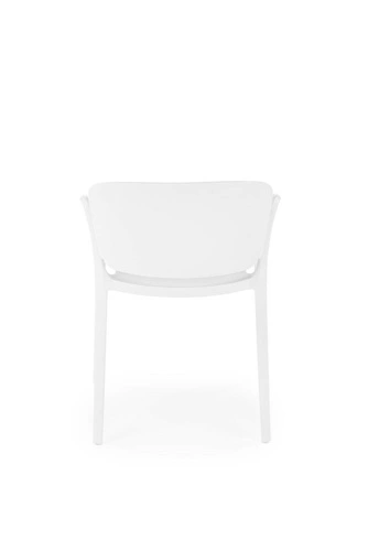 Bílá jídelní a zahradní židle Nadine z plastu, moderní, stohovatelná s područkami