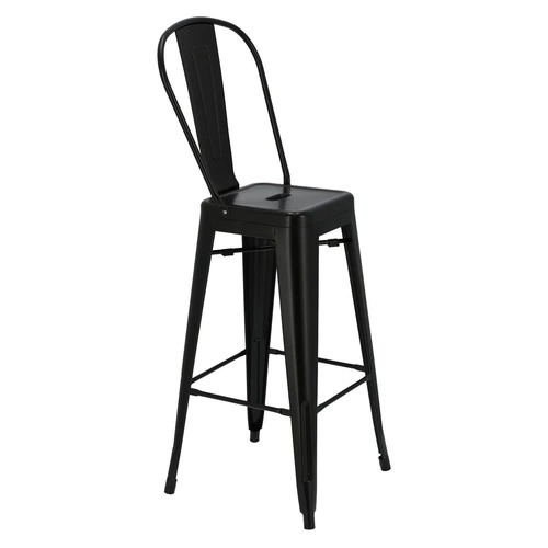 Barová židle Paris Back 75 cm moderní kovová s opěrkou do kuchyně na míru D2.DESIGN