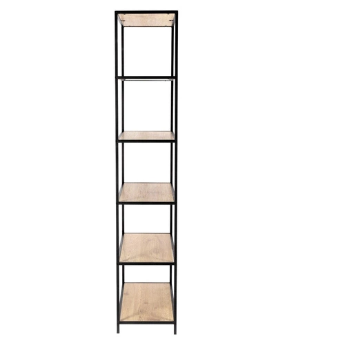 Knihovna Oxford IV moderní loftová do obýváku 77 cm dub a černý kov Intesi