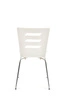 Jídelní židle Intesi Lui bílá skandinávská z překližky na chromovaných nohách