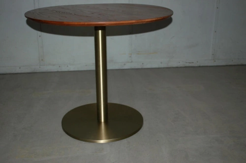 Kulatý stůl Corby dřevo/zlato Outlet