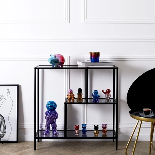 Dekorativní keramická figurka růžový astronaut do obýváku moderní 10 cm Intesi