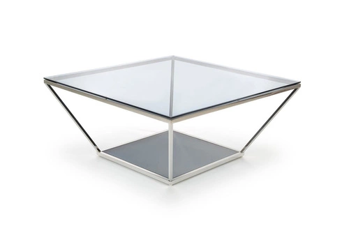 Konferenční stolek Fabio skleněný čtvercový kouřový 100x100 cm moderní do obýváku Intesi