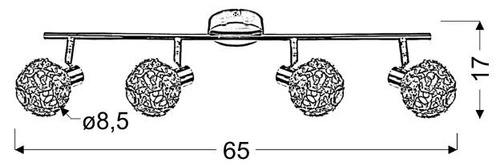 Stropní svítidlo Collar moderní chromované nastavitelné 4bodové do obýváku a ložnice