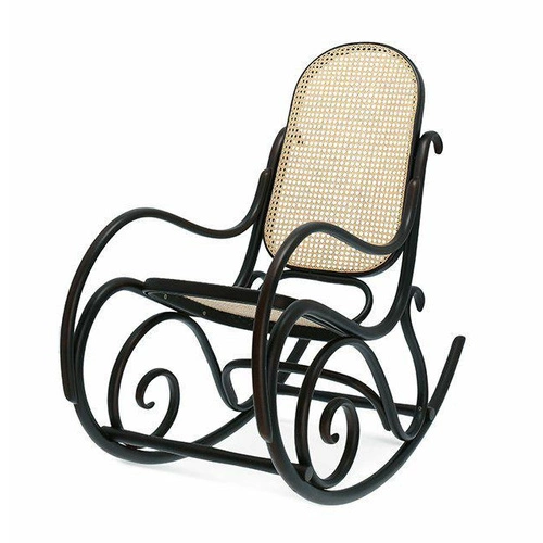 Houpací křeslo Fameg retro z ratanu do obýváku dřevěné na lyžinách standardní verze