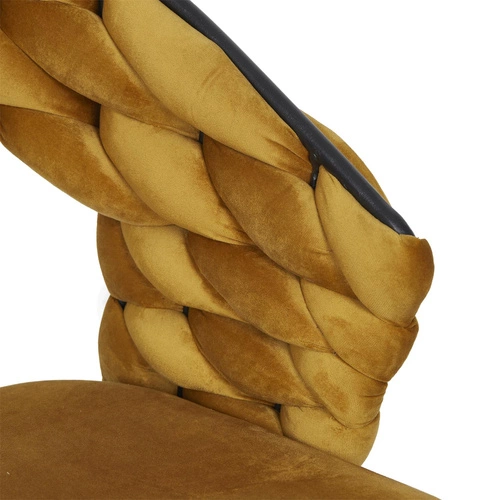 Čalouněná sametová židle Sawyer hořčicová s područkami do jídelny a obývacího pokoje Intesi