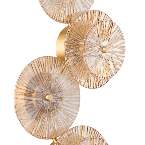 Nástěnné LED svítidlo LUXIO-4 jantarové sklo glamour do obýváku a ložnice 32 cm