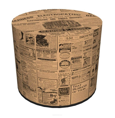 Moderní kulatý taburet The Times Intesi vícebarevný do obývacího pokoje nebo ložnice čalouněný 40 cm