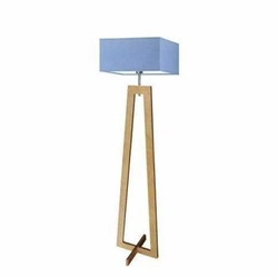 Podlahová lampa Jawa stínidlo modré stojan dub