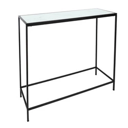Moderní skleněná konzole Rosa s mramorovou deskou do předsíně nebo obýváku 100 cm