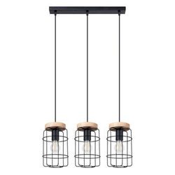 Závěsné svítidlo GOTTO 3L černé industriální nad stůl do obýváku a jídelny kovové 160 cm