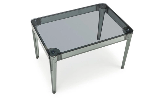 Skleněný jídelní stůl Lord kouřový 120x80 moderní do jídelny a obýváku průhledný