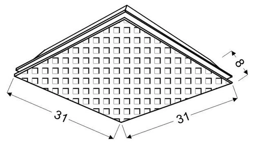 Stropní skleněné svítidlo Mosaic 31x31 zrcadlové glamour do obýváku a ložnice CANDELLUX