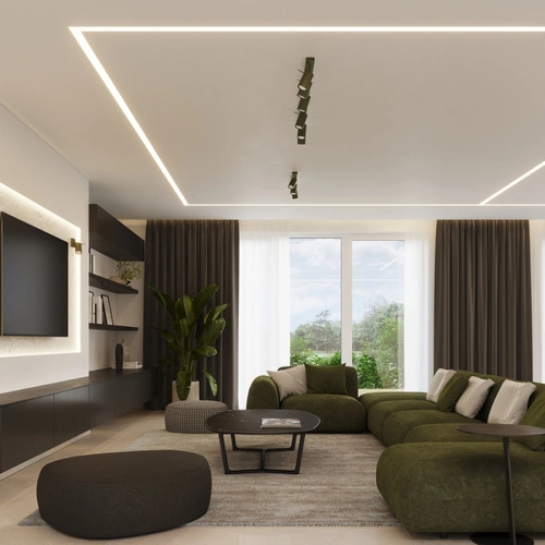 Stropní svítidlo RING 4x moderní olivově zelené do obýváku a ložnice SOLLUX