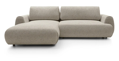 Moderní béžová rohová rozkládací pohovka do obýváku s úložným prostorem levá Ljung Intesi