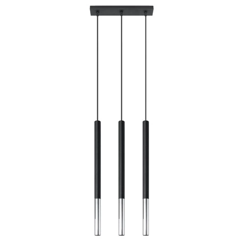 Závěsné svítidlo Mozaica 3 zdroje černý chrom moderní do obýváku nebo nad kuchyňský ostrůvek