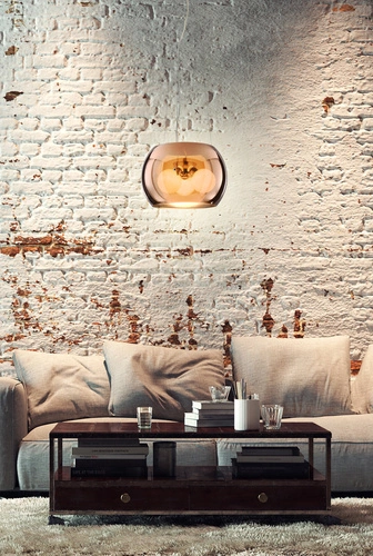 Závěsné svítidlo Gemo 30 skleněné zlaté 3bodové do obýváku a jídelny Candellux