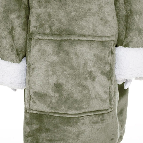 Dětská fleecová deka s kapucí Dino zelená teplá do dětského pokoje Atmosphera