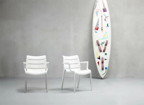 Zahradní židle Sunset SCAB Design antracitová plastová stohovatelná s područkami