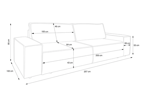 Rozkládací pohovka Molde z manšestru béžová s úložným prostorem a funkcí spaní do obýváku