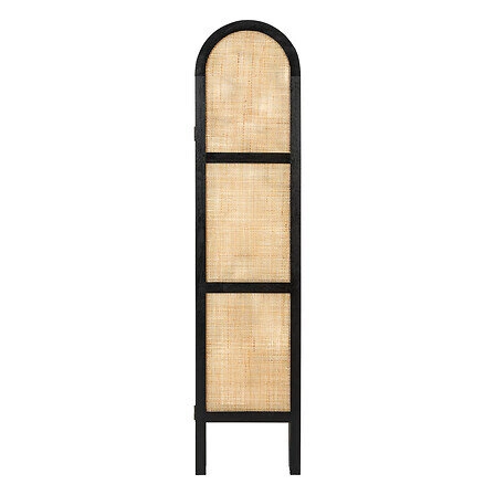 Ratanový paraván do obýváku a ložnice Sana 3dílný černý/přírodní Atmosphera 120x170 cm