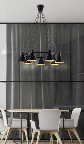 Závěsné svítidlo More 7 světel černé moderní do obýváku a nad stůl nastavitelné