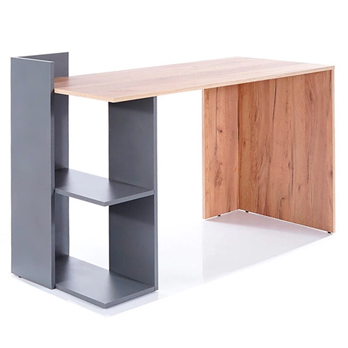 Pracovní stůl Garos moderní skandinávský s policemi 122 cm dub wotan/antracit Intesi