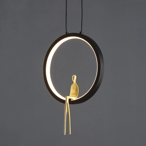 Závěsné LED svítidlo AMICI černo-zlaté 27 cm do obýváku a nad stůl výškově nastavitelné